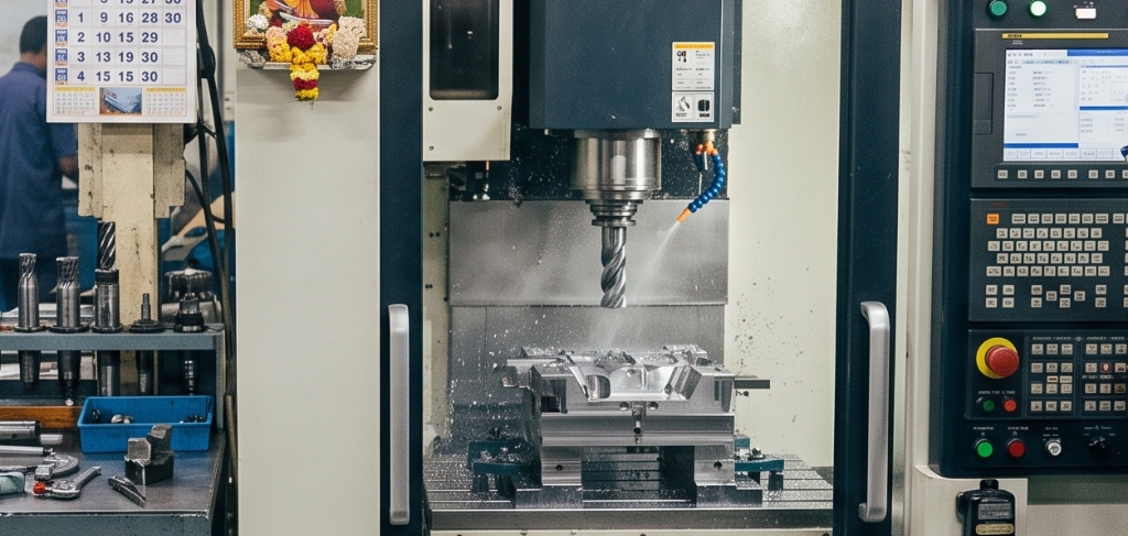 Precision CNC VMC machining center in the Tool Room